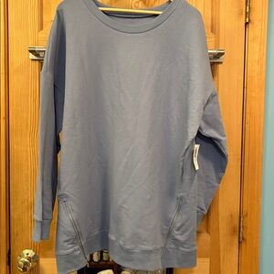 torrid Slate Blue Woman’s Crewneck Sweatshirt with Zipper Accents Sz 2 (2XL)